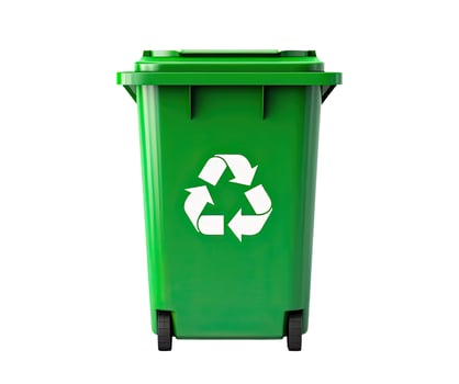 Green Recycling Bin,Isolated on White photo