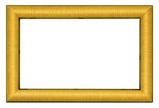 Gilded picture frame isolated on white background photo