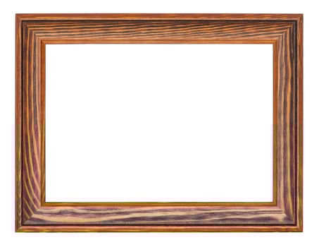 Brown wooden frame, isolated on white background photo