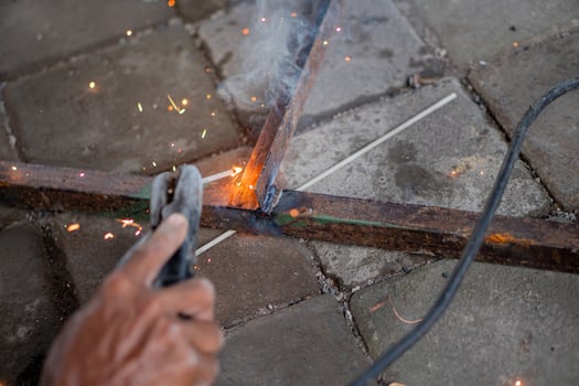 Welding Metal Rods Close-Up photo