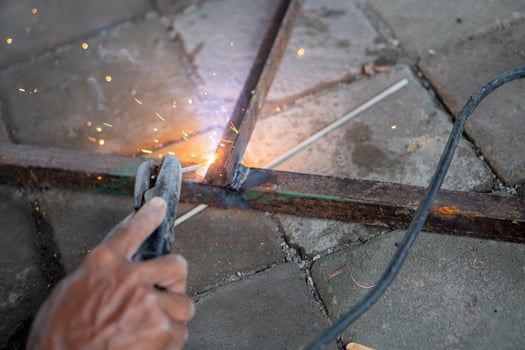 Welding Metal Rods Close-Up photo