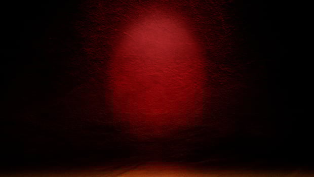 Dark Studio with Red Lighting and Concrete Grunge Background for Product Display photo