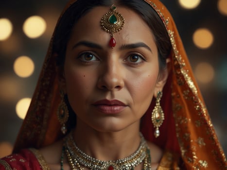 mature woman in traditional indian costume. photo