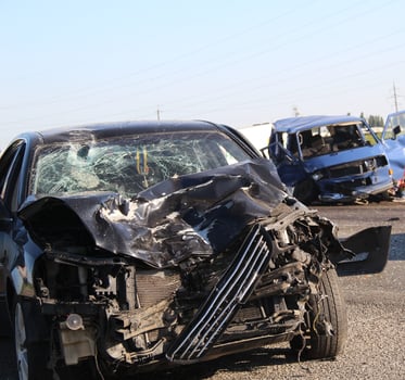 Restricted Highway After Car Crash Accident photo