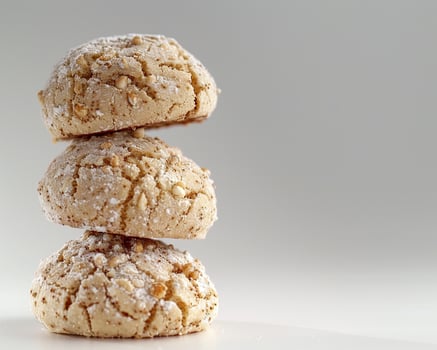 three cookies are stacked on top of each other photo