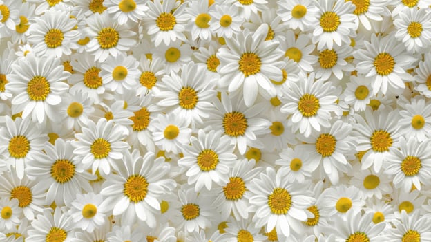 White chamomile flower pattern seamless wallpaper background photo