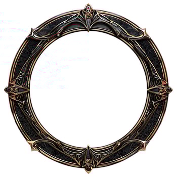 a free round picture frame with ornate design. Generated AI photo