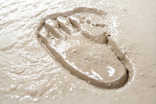 Footprint in Wet Cement photo