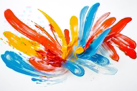 Abstract Colorful Paint Strokes on White Background photo