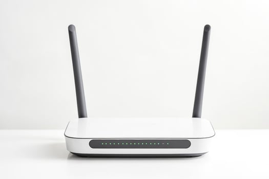 Modern Connectivity Wireless Router on a White Background photo