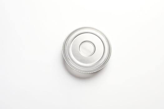 Silver Lid on a White Background photo