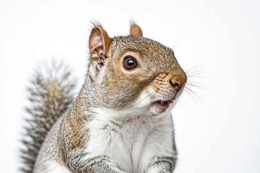 Close-up Portrait of a Curious Grey Squirrel photo
