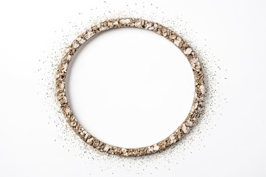 Circular frame of natural materials photo