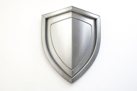 Silver Shield on White Background photo