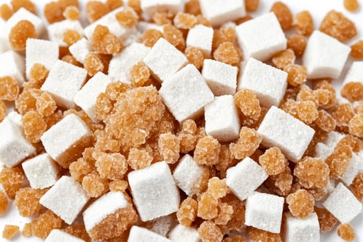 White and Brown Sugar Cubes photo