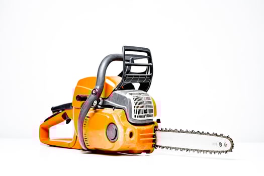 Chainsaw isolated on white background photo