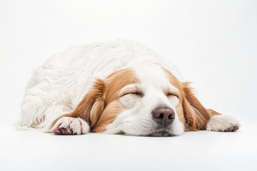 Sleeping Dog on White Background photo