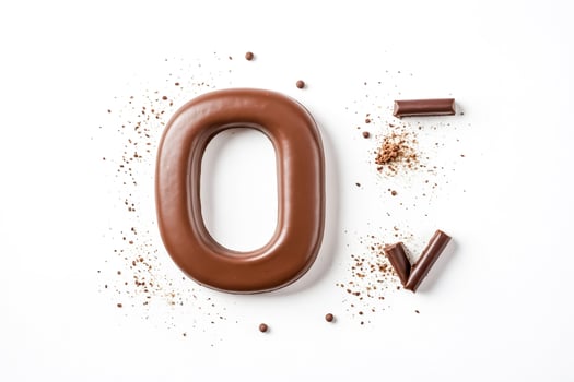 Chocolate Number Zero with Crumbs photo