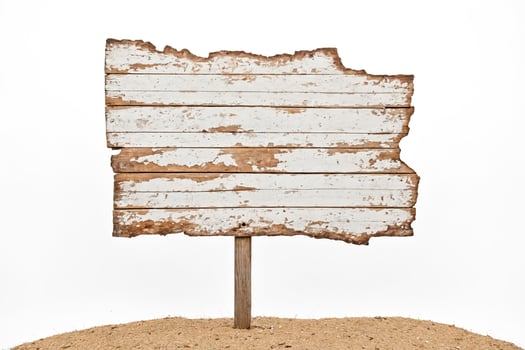Weathered Wooden Signpost With Blank Space photo
