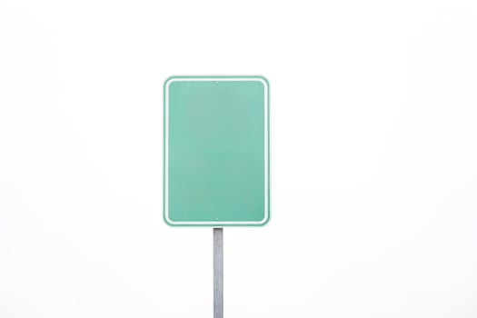 Blank Green Road Sign photo
