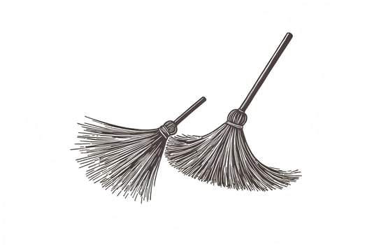 Two Hand Drawn Brooms photo