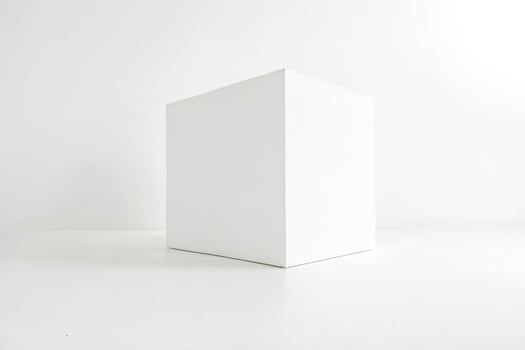 White Cube on White Background photo