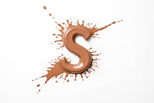Chocolate Splash in the Shape of the Letter S photo