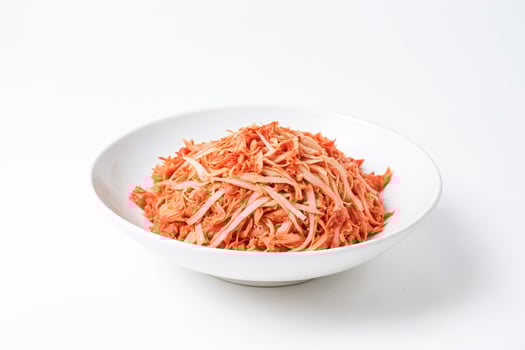 Enoki mushrooms stir-fried in chili oil photo