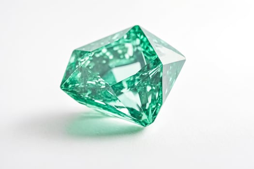 Green Gemstone on White Background photo