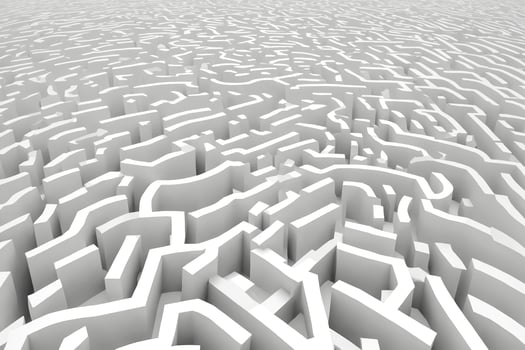 Abstract White Maze 3D Render photo