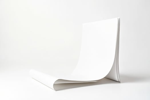 Blank White Paper Stack Mockup on White Background photo