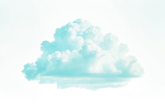 Single Blue Cloud in White Background photo