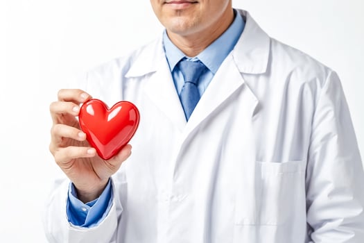 Doctor Holding Red Heart photo