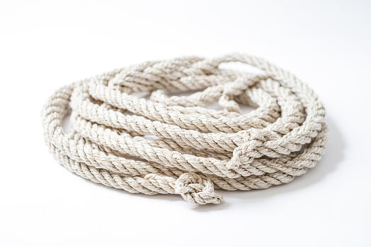 Beige Rope Isolated On White Background photo
