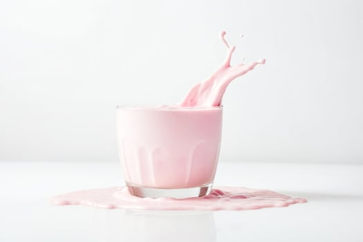 Pink Milk Splash in Glass photo
