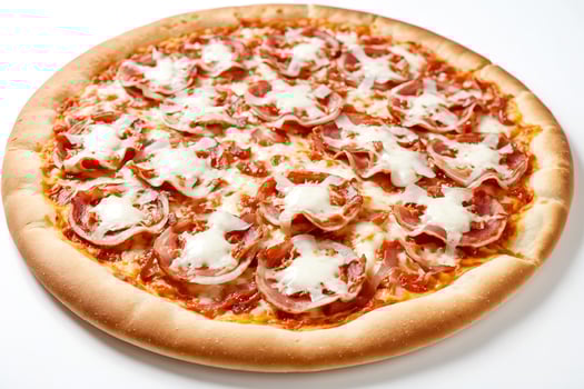 Delicious Pizza with Ham and Cheese photo