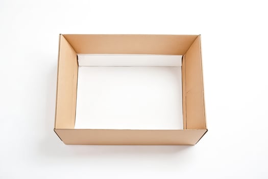 Empty Cardboard Box Isolated On White Background photo