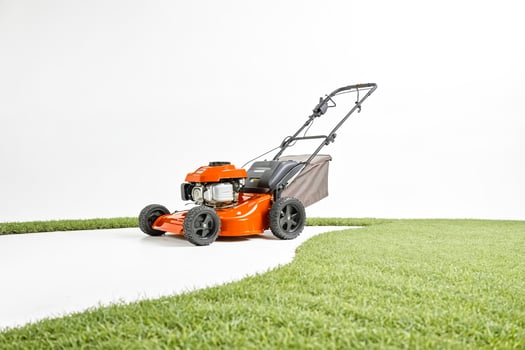 Lawn Mower on White Background photo