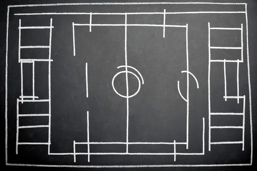 Soccer Field Drawn on Chalkboard photo