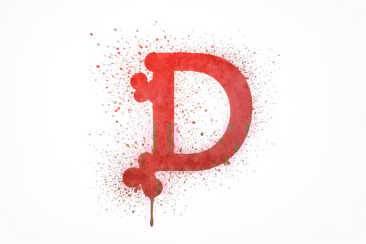 Blood Spatter Letter D photo