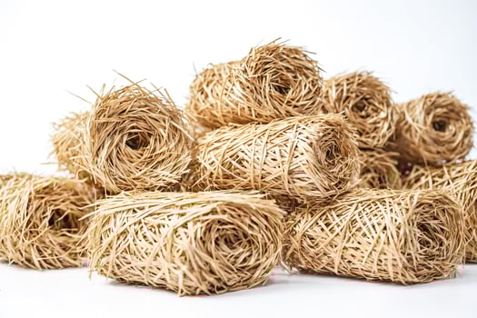 Hay bales isolated on white background photo