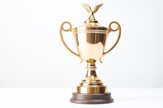 Gold Cup on a white background. photo