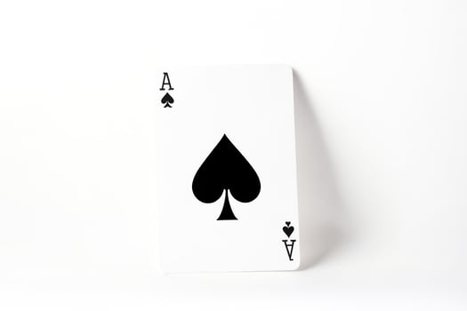 Ace of Spades Playing Card on White Background photo