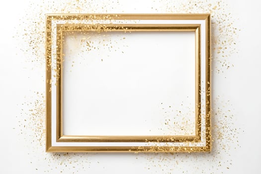 Gold frame with confetti photo