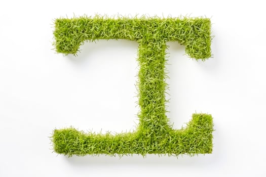 Letter J Made of Grass photo