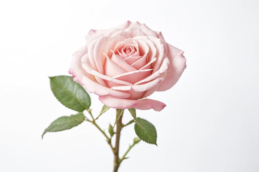 Single Pink Rose on White Background photo