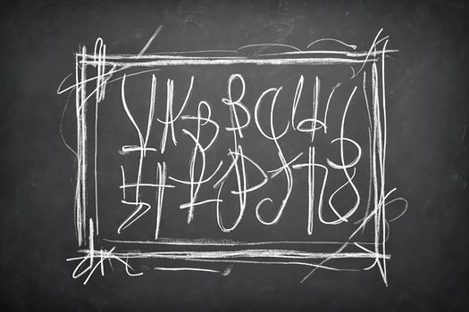Abstract chalk drawing on chalkboard photo