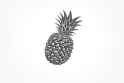 Pineapple Silhouette on White Background photo