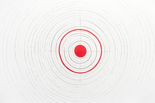 Red Bullseye Target on White Background photo