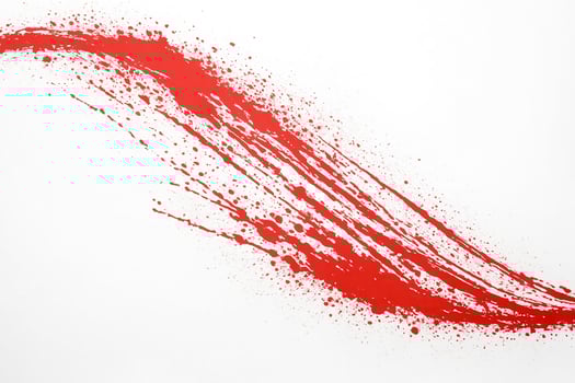 Red Paint Splatter on White Background photo